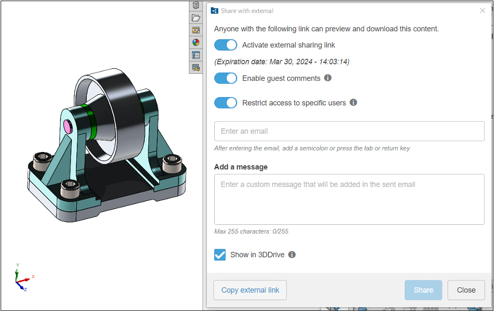 guidance on file sharing in 3dexperience solidworks