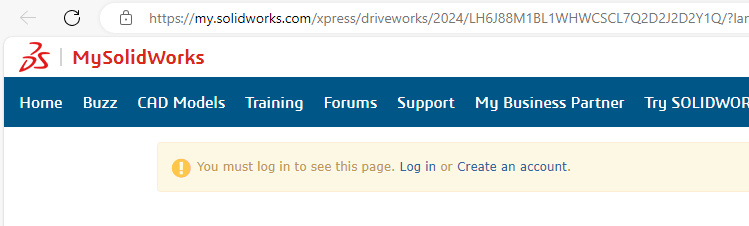 MySolidWorks. Log in or Create an account