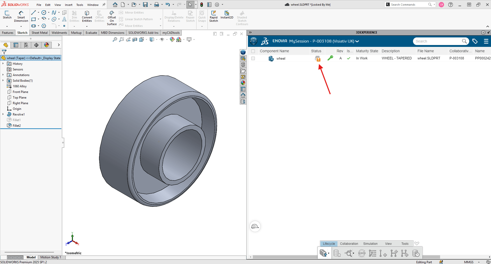 Step 1 - modify the file in SOLIDWORKS
