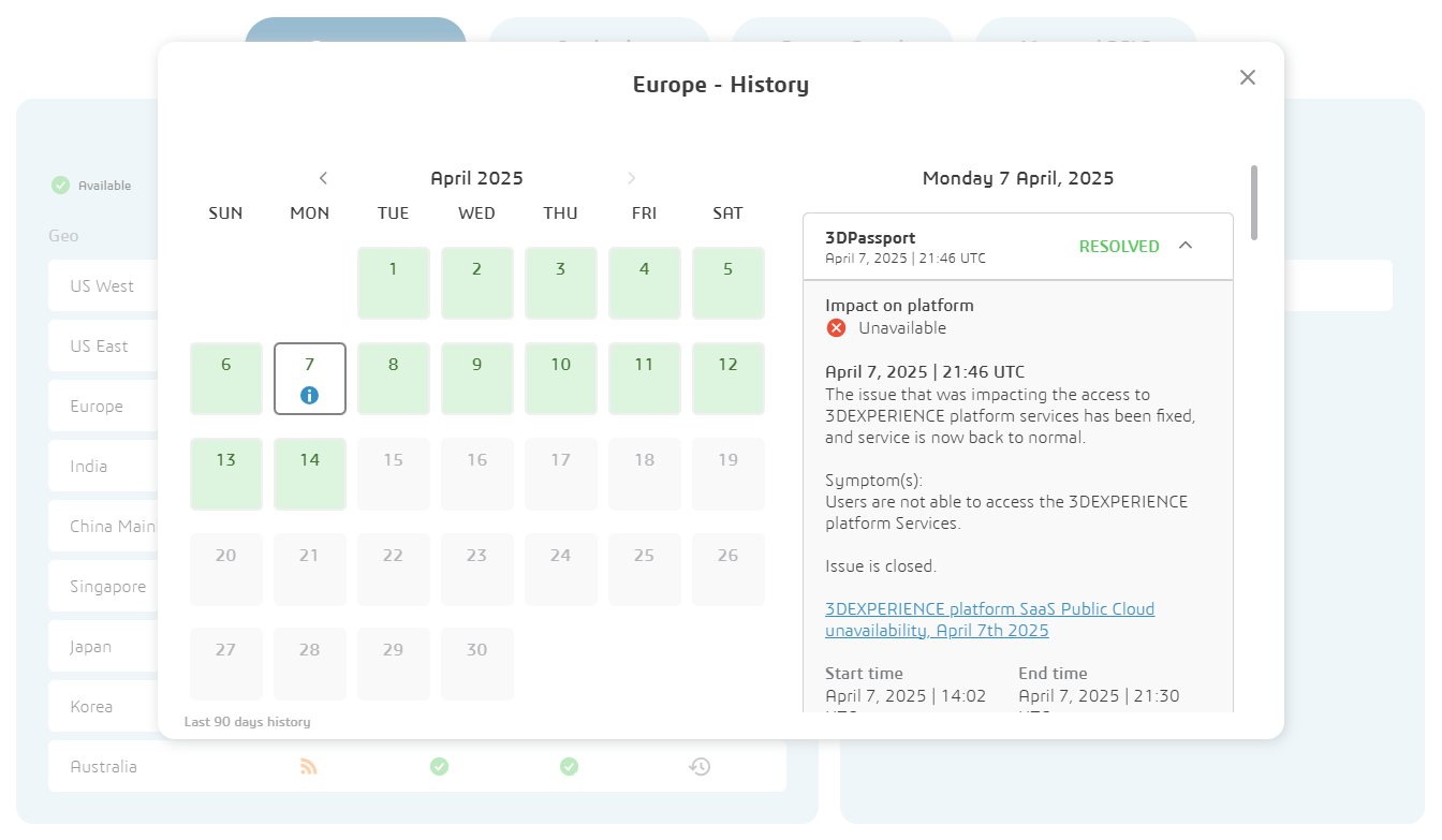 3DEXPERIENCE Server History
