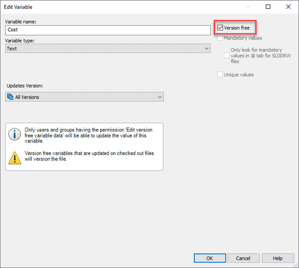 SOLIDWORKS-PDM-Create-Variable-Version-Free