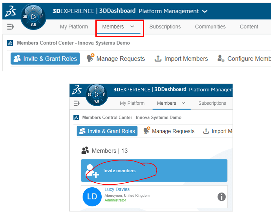 Activate the Members tab