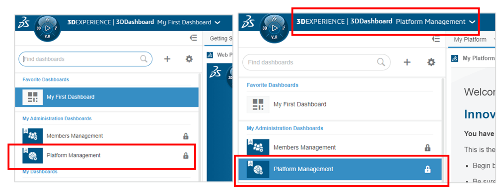 Activate the Platform Management dashboard