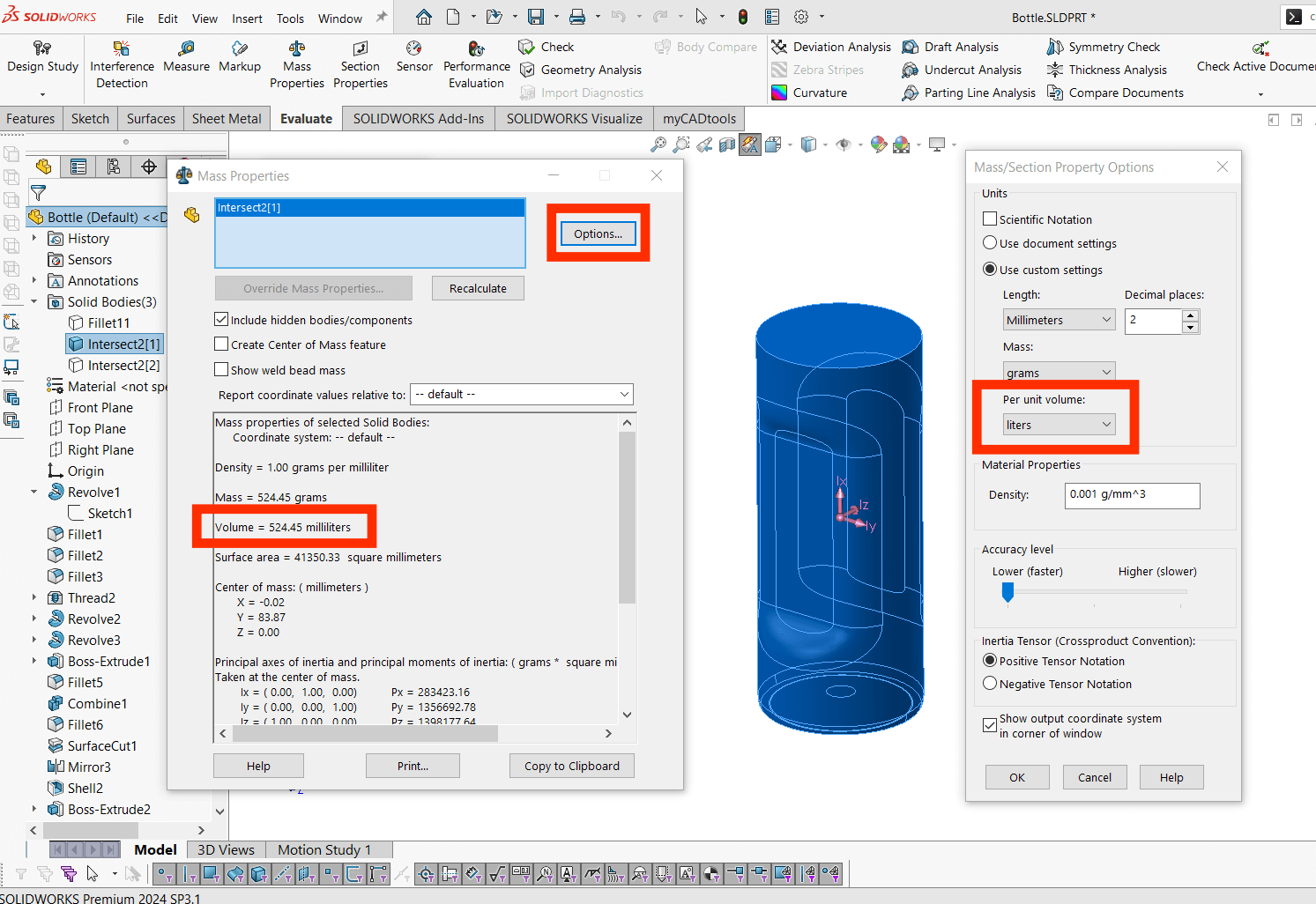 Volume-Mass-Properties