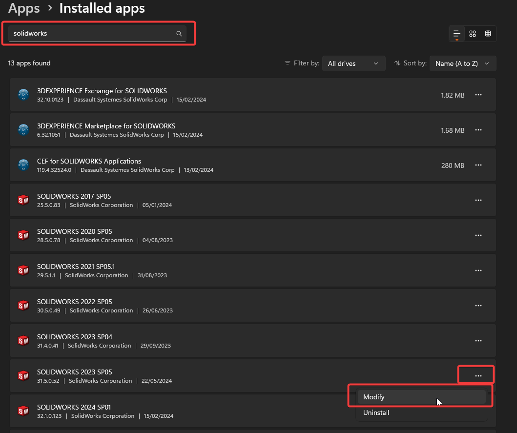 Installed-Applications-SOLIDWORKS-Windows11