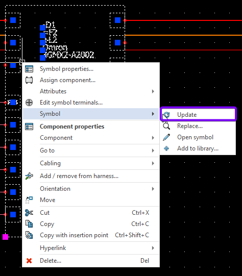 A screenshot of the contextual menu.