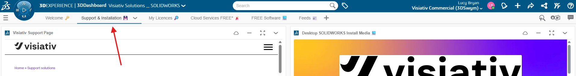 Support & Installation Tab