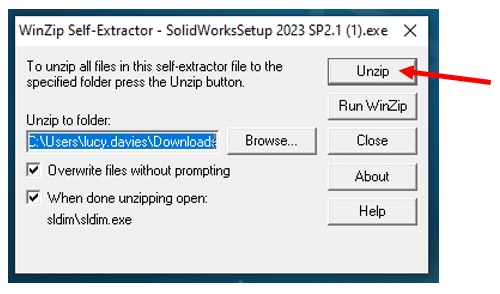 Unzip the installation media