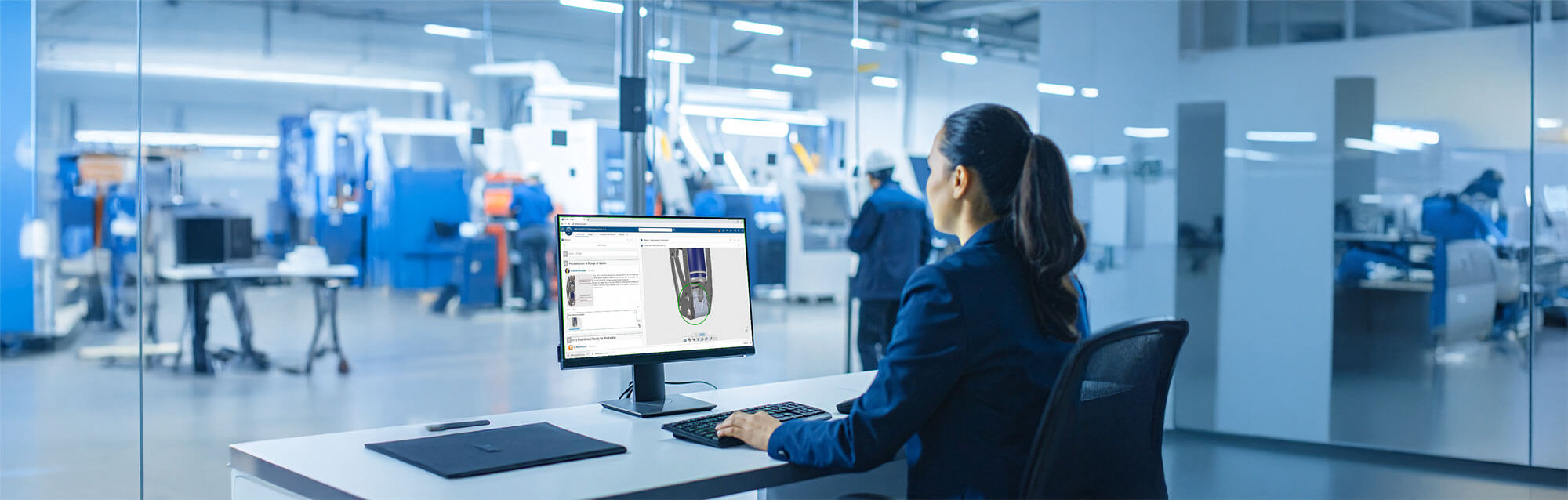 A person uses a computer running the 3DExperience Platform