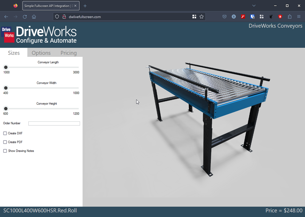 A screenshot of the DriveWorks software
