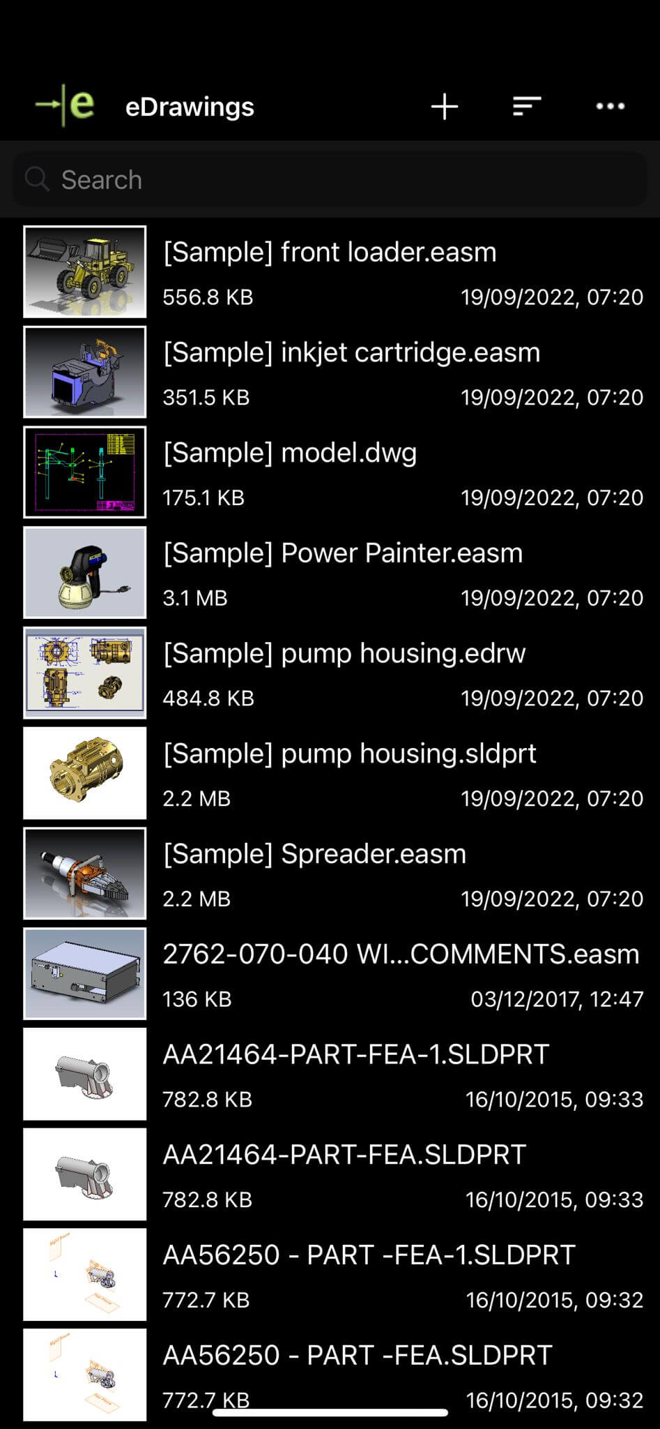 eDRAWINGS Samples IOS