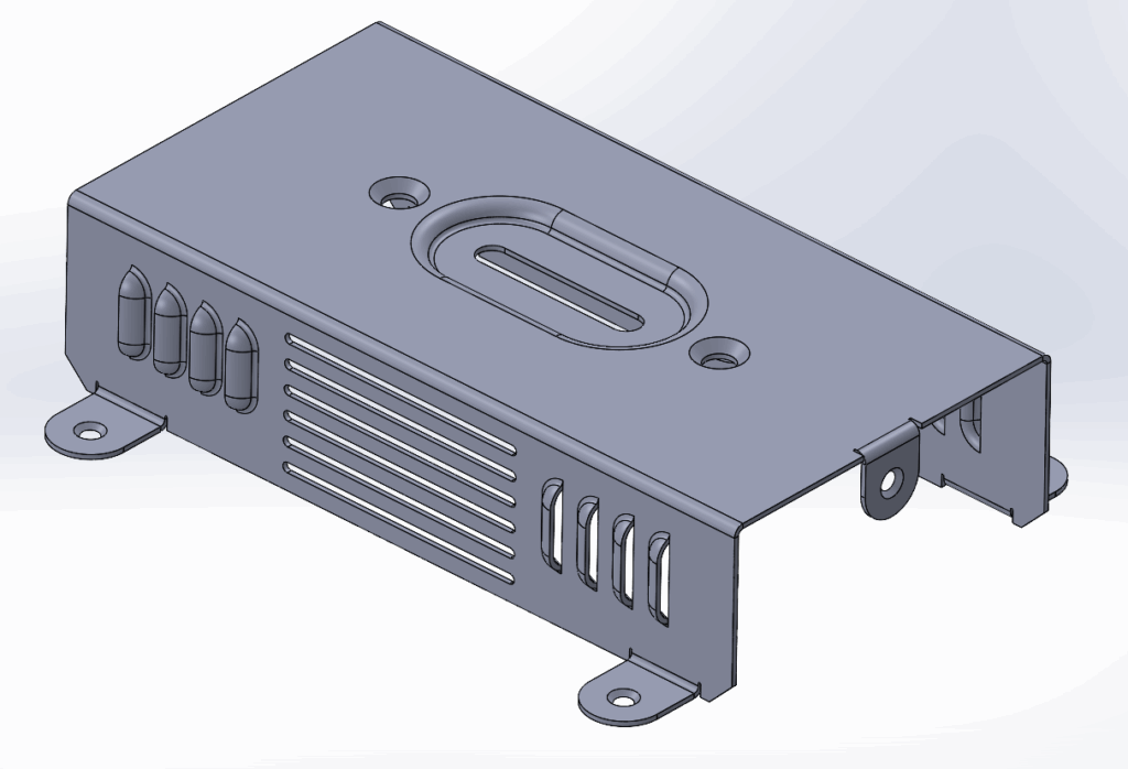 Solidworks-Library Feature-sheet metal-vent-tutorial-design library- finished example