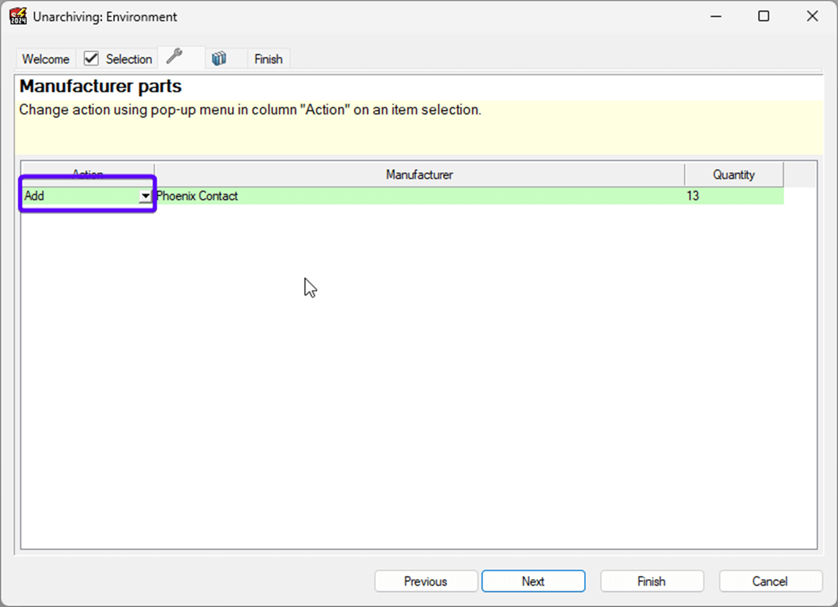 Unarchive-Environment-Add-SOLIDWORKS-Electrical