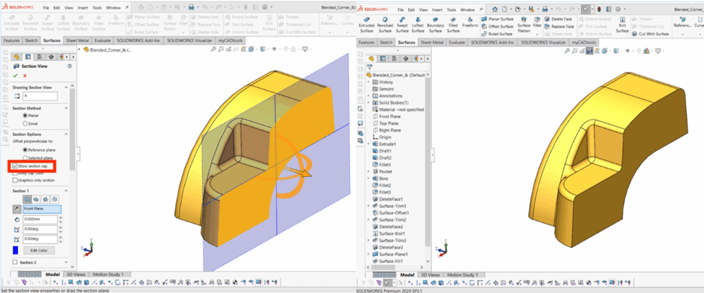 Why is my SOLIDWORKS model hollow in Section View? - Visiativ