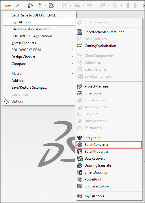 Start the BatchConvertor