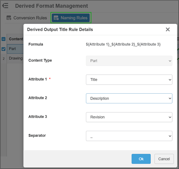 Derived Format naming rule