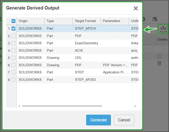 Generate derived outputs
