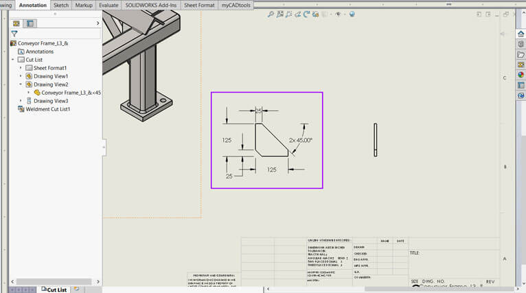 SOLIDWORKS screenshot showing how to add dimensions
