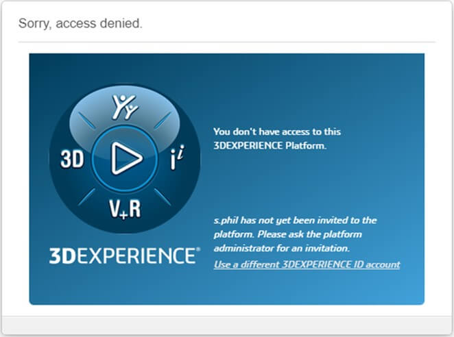3DEXPERIENCE Access Denied