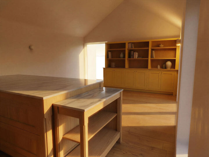 A SOLIDWORKS model of a kitchen