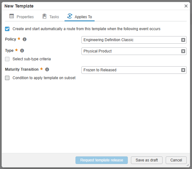 Route Template Applies To Tab