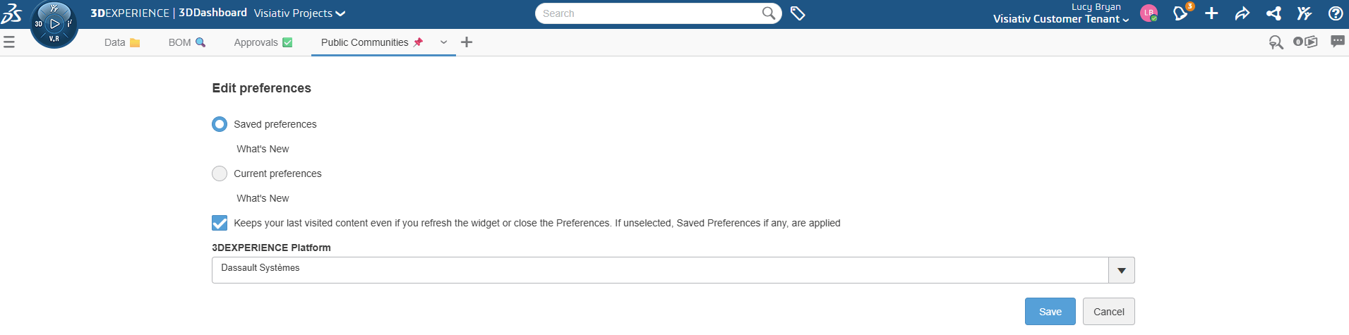Choose DS public tenant