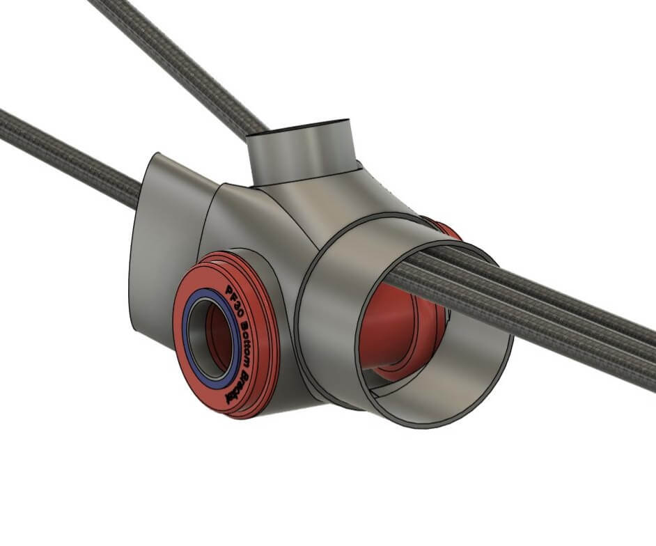 An image of a SOLIDWORKS model of a Belevo Bike