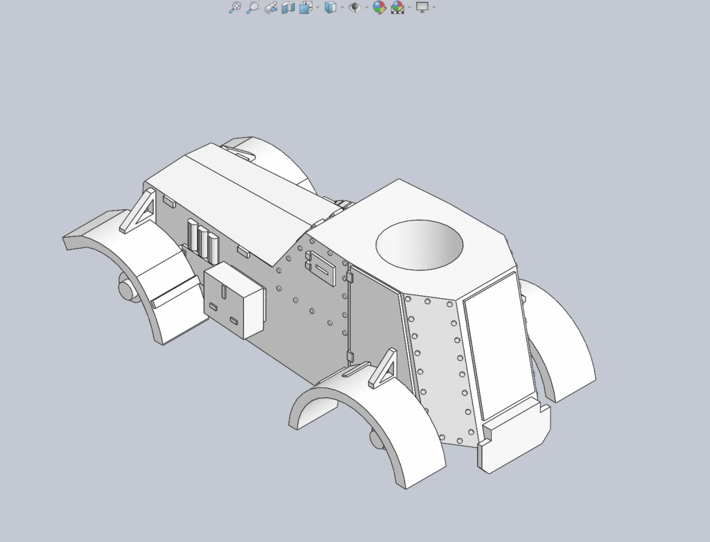 A 3DTankMod model in SOLIDWORKS