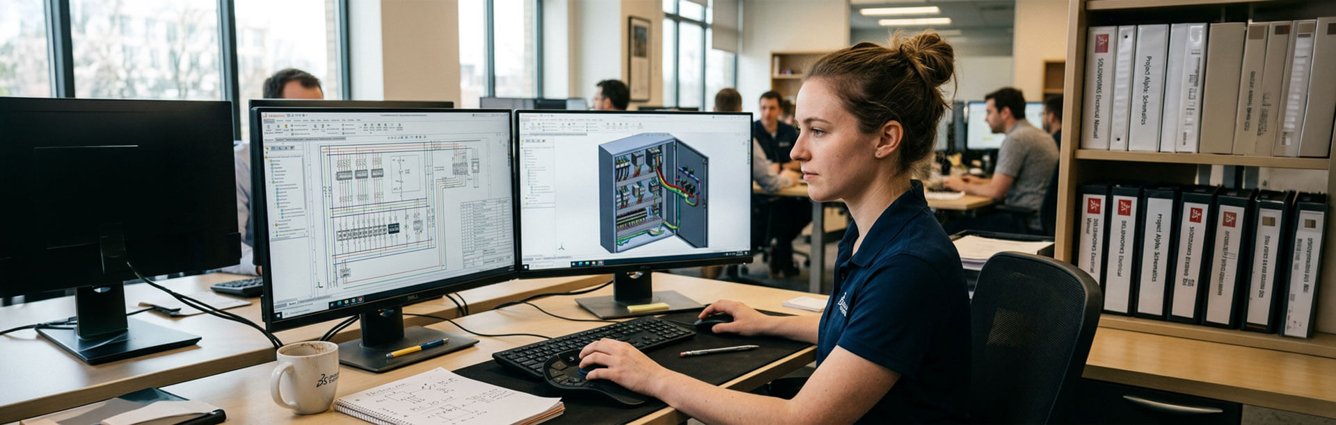 A SOLIDWORKS Engineer working on SOLIDWORKS Electrical